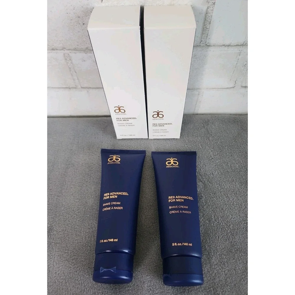 2 Arbonne RE9 Advanced for Men Shave Cream 5 fl oz/148 ml New In Box Sealed
